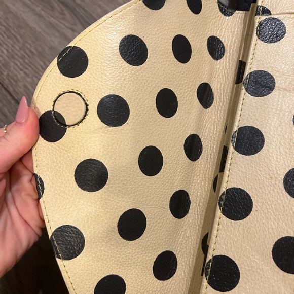 Anthropologie HOLDING HORSES polka dot leather envelope clutch. - Picture 5 of 11